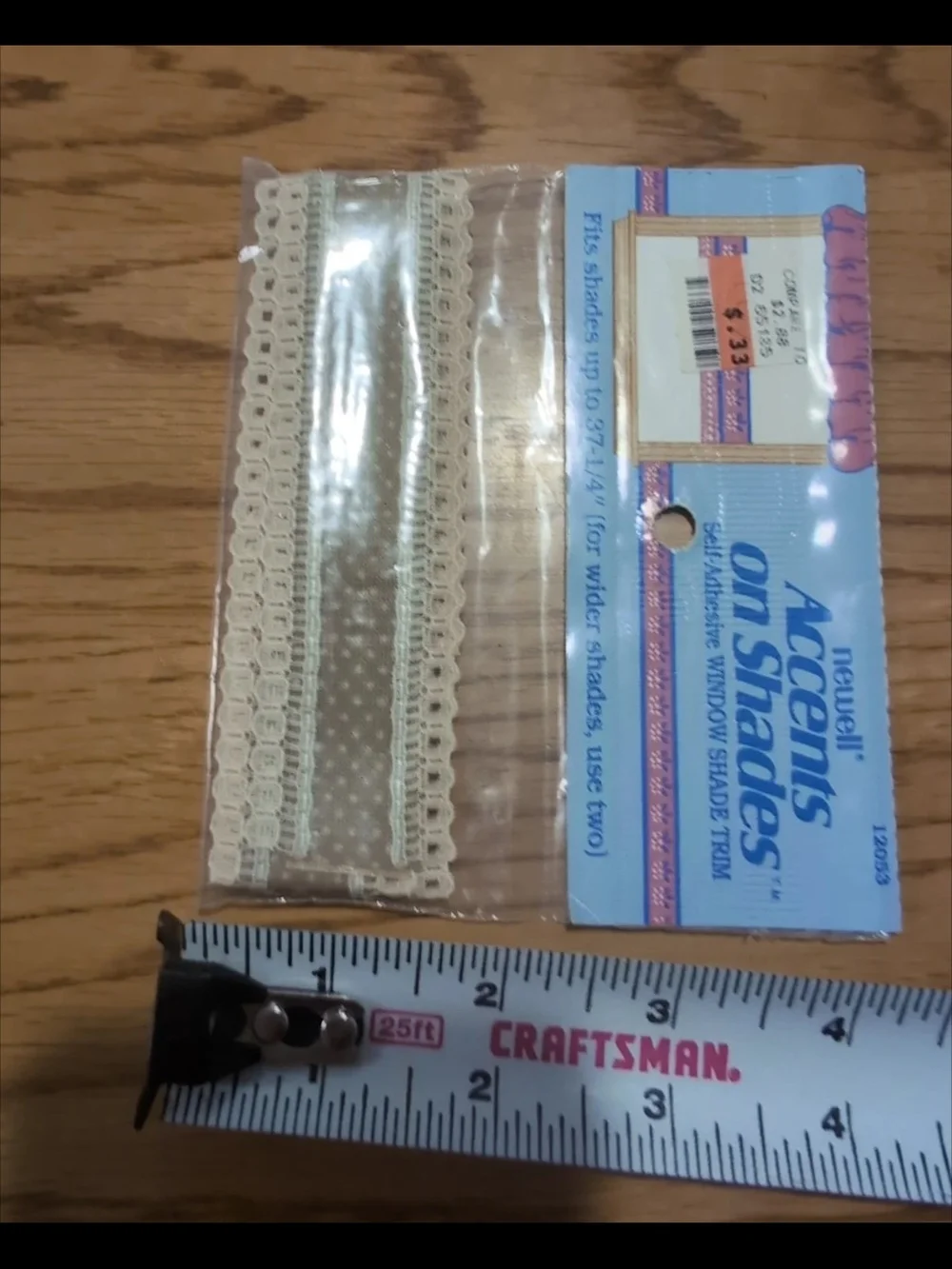 2 Newell Accents On Shades Self Adhesive Window Shade Trim Vtg Tan Nos #12053